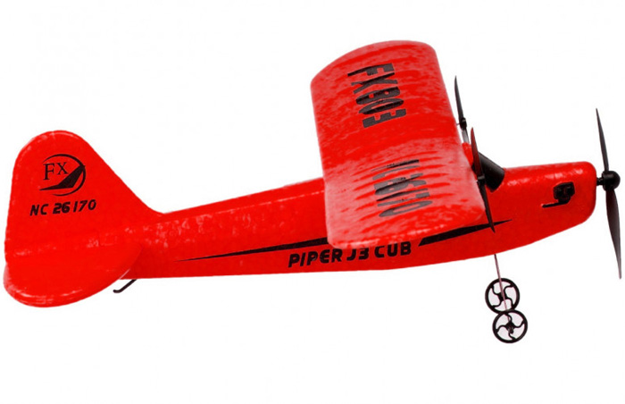 RC Radiostyrt Radiostyrt flygplan - Piper J-3 Cub Röd - FX - RTF