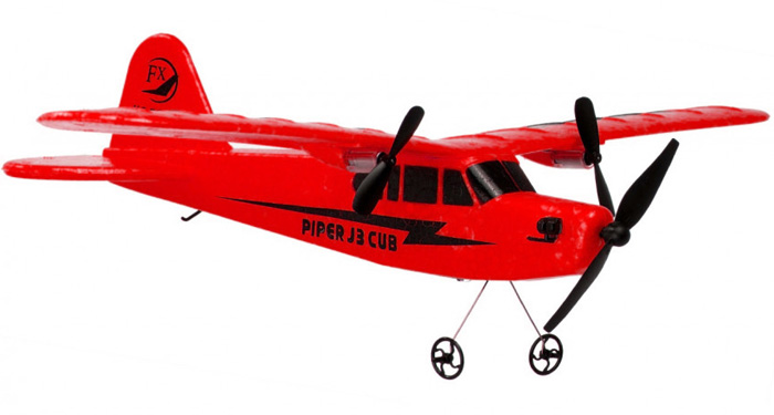 RC Radiostyrt Radiostyrt flygplan - Piper J-3 Cub Röd - FX - RTF