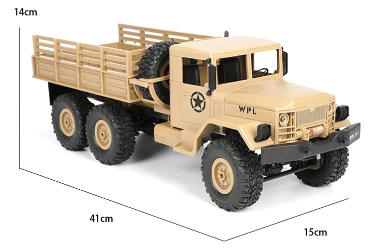 RC Militärfordon - Military Truck B-16 6WD Sand - 1:16 - 2,4Ghz - RTR