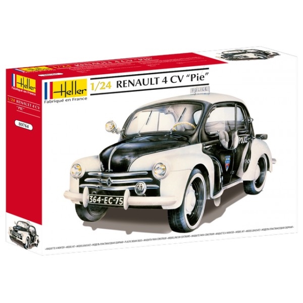 Byggmodell bil - Renault 4CV Pie - 1:24 - Heller