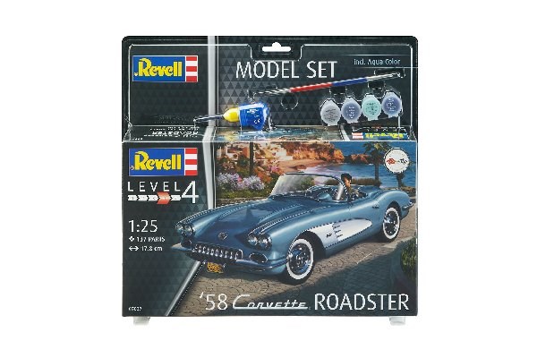 RC Radiostyrt Byggmodell bil - Model Set 58 Corvette Roadster - 1:25 - Revell