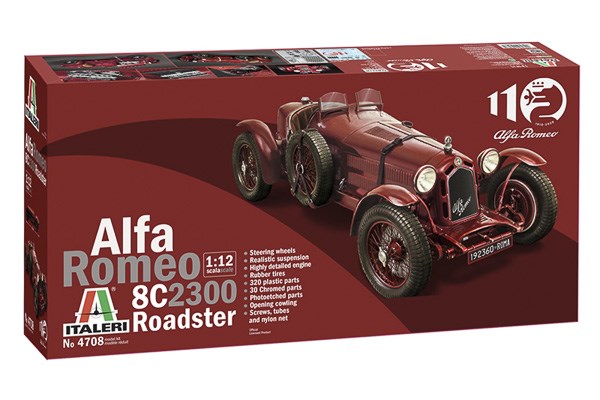 Byggmodell bil - Alfa Romeo 8C 2300 Roadster 100th - 1:12 - Italieri