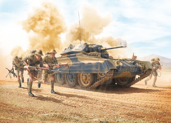 RC Radiostyrt Byggmodell stridsvagn - CRUSADER Mk.I w/N.A.Infantry - 1:35 - Italieri