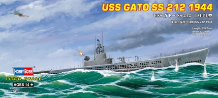 RC Radiostyrt Byggmodell ubåt - USS Gato Ss-212 1944 - 1:700 - HobbyBoss