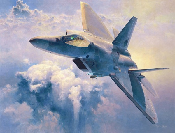RC Radiostyrt Byggmodell flygplan - F-22 Raptor - 1:48 - Hasegawa