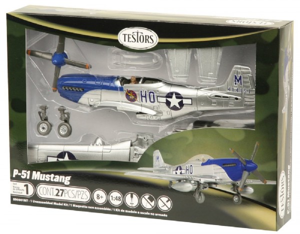 Bild p� Byggmodell - P-51 Mustang Silver , NO GLUE - 1:48 - Testors