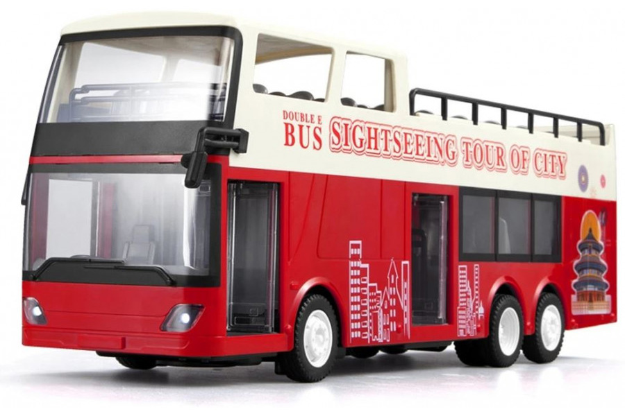 Radiostyrd buss - Dubbeldäckare Röd - 1:18 - 2,4Ghz - RTR