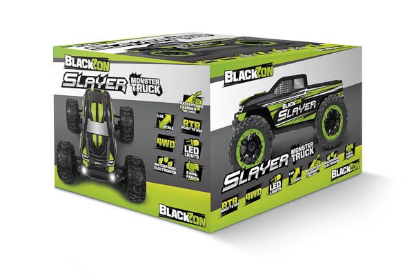 Radiostyrd bil - Slayer MT 4WD Green - 1:16 - 2,4Ghz - RTR