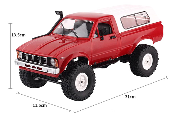 Radiostyrda bilar - Offroad WPL C-24 4WD Röd - 1:16 - 2,4Ghz - RTR