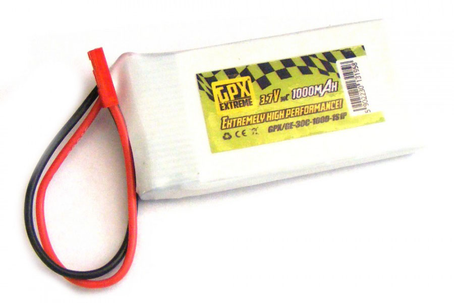 RC Radiostyrt Batteri - 3,7V 1000mAh LiPo 20C GPX Extreme