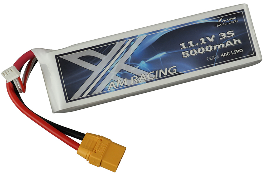 RC Radiostyrt Batteri - 11,1V 5000mAh LiPo - 40C - XT90 - AMW