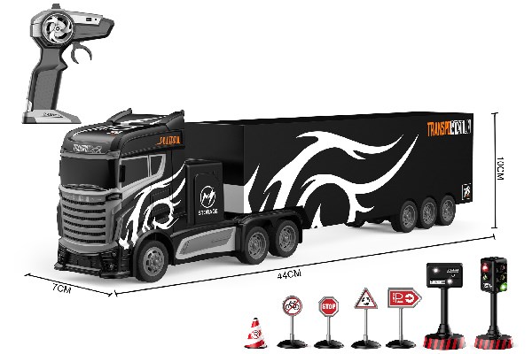 Lastbil m Trailer - 2,4Ghz - Svart - 1:16 - RTR