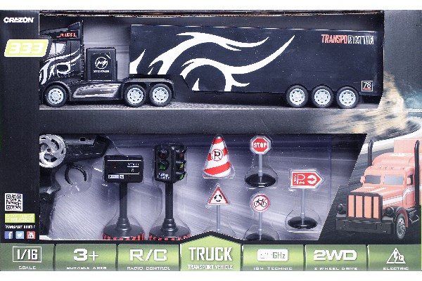 Lastbil m Trailer - 2,4Ghz - Svart - 1:16 - RTR