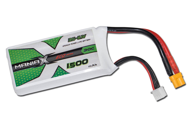 RC Radiostyrt Batteri - 11,1V 1500mAh LiPo - 30C - XT60 - ManiaX