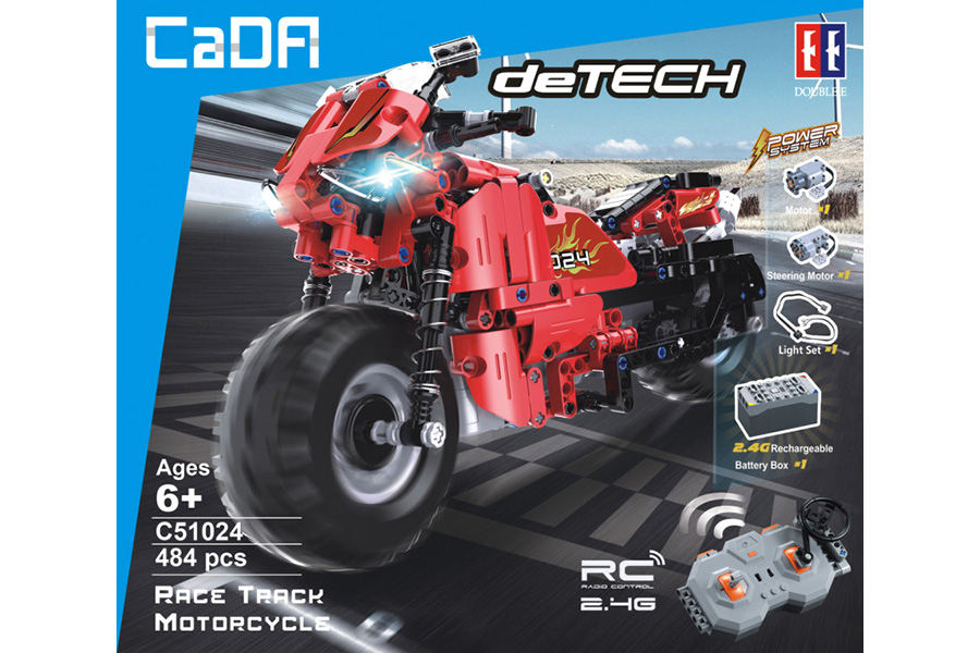 RC Radiostyrt RC bygg modell - CaDA Technic Race Track Motorcycle  - 2,4Ghz - DE