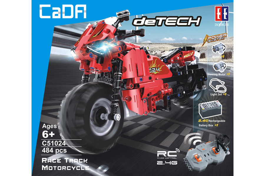 RC bygg modell - CaDA Technic Race Track Motorcycle  - 2,4Ghz - DE