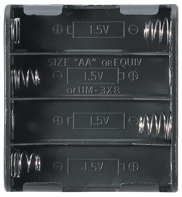RC Radiostyrt Battery case (4 batteries) FLAT R6/AA