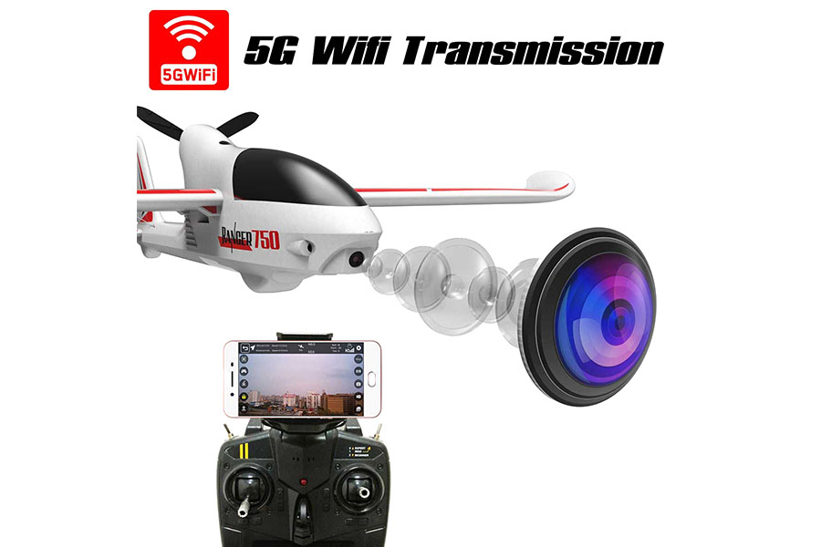 Demo - Radiostyrt flygplan - Ranger 750 BL - GPS - 5G WiFi - 2,4Ghz - SRTF