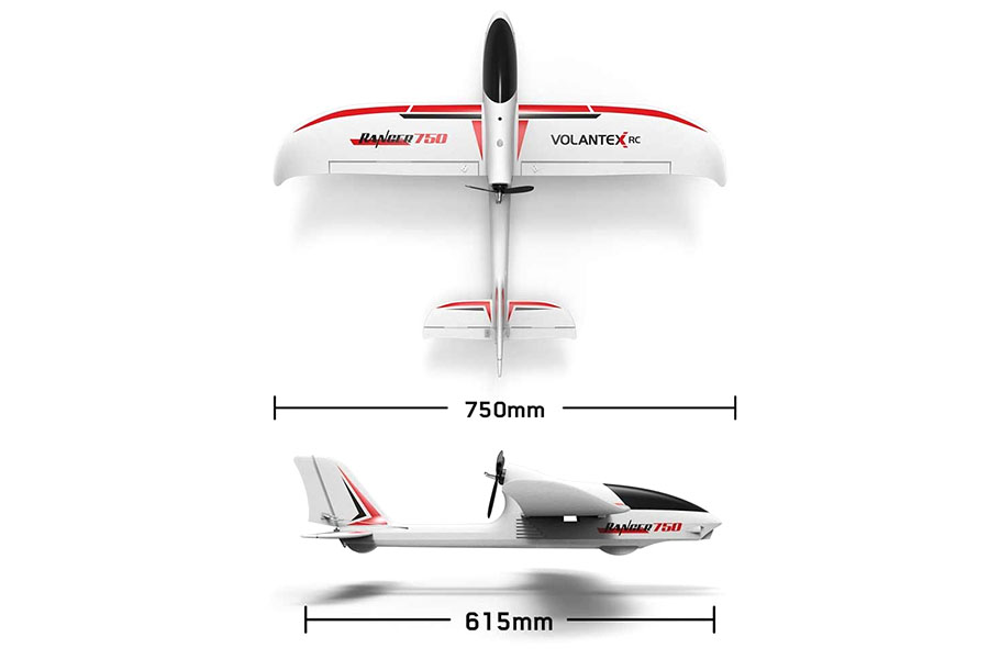 Radiostyrt flygplan - Ranger 750 BL - GPS - 5G WiFi - 2,4Ghz - SRTF