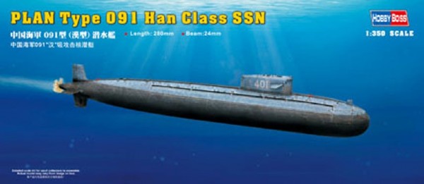 RC Radiostyrt Byggmodell ubåt - PLAN Type 091 Han Class SSN - 1:350 - HobbyBoss
