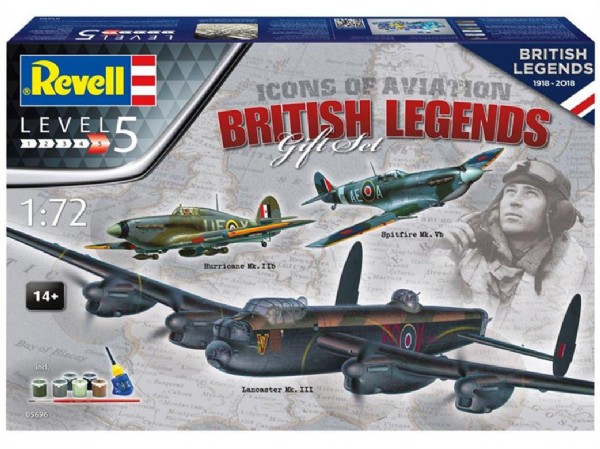 RC Radiostyrt Byggmodell flygplan - British Legends - Gift Set - 1:72 - Revell