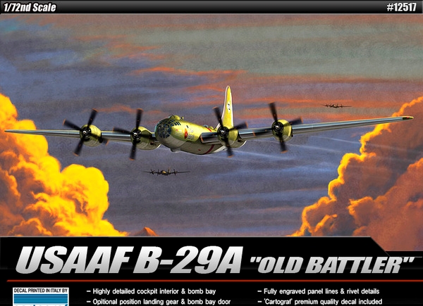 RC Radiostyrt Byggmodell flygplan - USAAF B-29A "Old Battler" 1:72 Academy