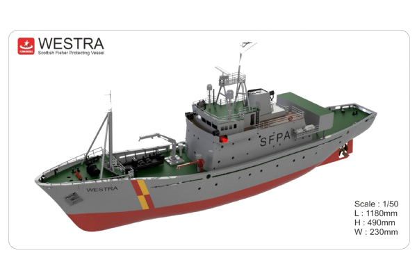RC Radiostyrt Träbyggsats båt - Westra Scottish Fisher Protection Vessel - 118 cm