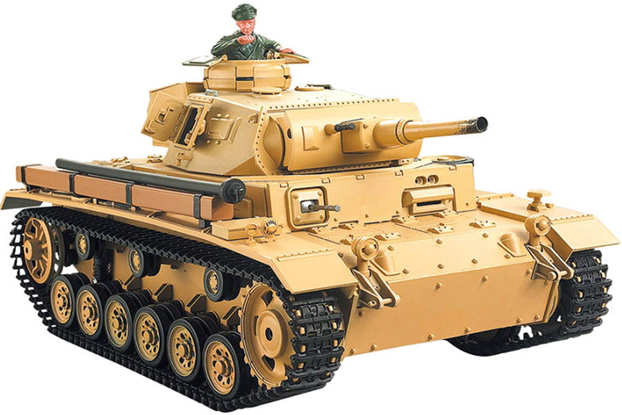 Radiostyrd stridsvagn - 1:16 - Tauch Panzer Tank III - 2,4Ghz - BB+IR - RTR