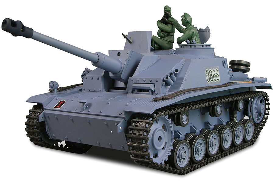 Radiostyrd stridsvagn - 1:16 - Sturmgeschtz III - 2,4Ghz - BB+IR - RTR
