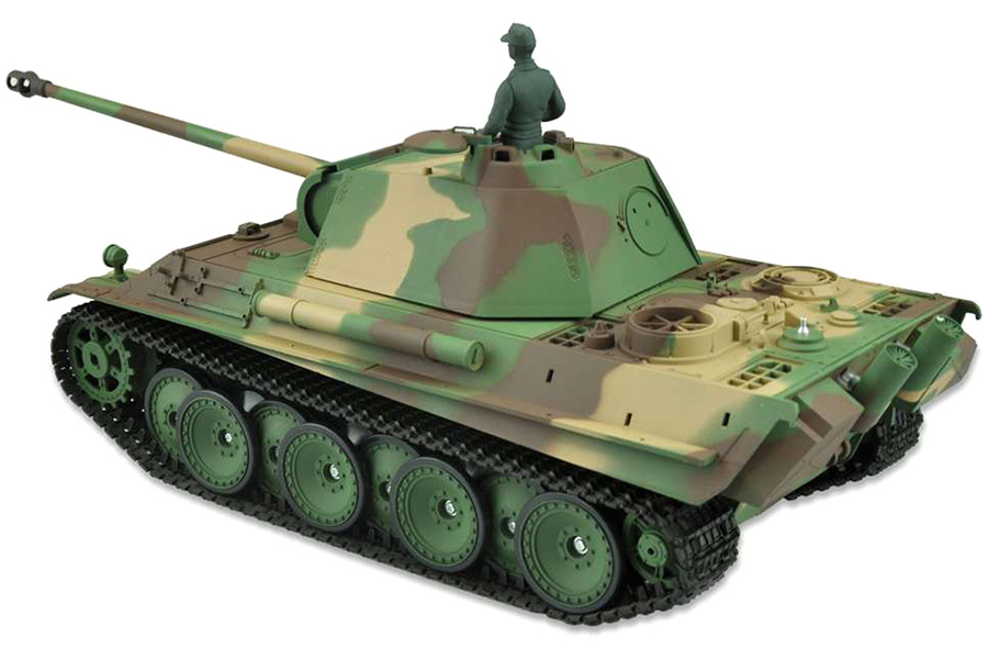 Radiostyrd stridsvagn - 1:16 - Panther Tank G - 2,4Ghz - BB+IR - Trä -RTR