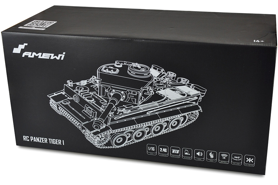 Radiostyrd stridsvagn - 1:16 - Tiger I - 2,4Ghz - Met vxl - BB+IR - RTR