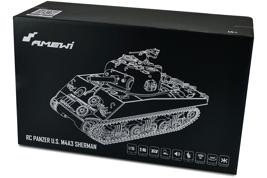 Radiostyrd stridsvagn - 1:16 - Sherman Met.vxl - 2,4Ghz - BB+IR - RTR