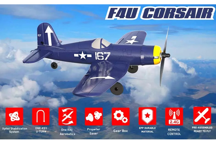 Radiostyrt flygplan - Mini Corsair BL - 2,4Ghz - SRTF