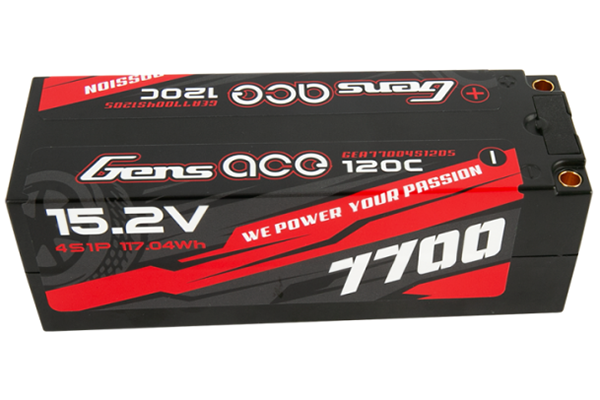 RC Radiostyrt 7700mAh 15.2V 120C HardCase High Voltage Gens Ace