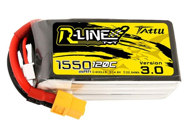 RC Radiostyrt 1550mAh 14.8V 120C TATTU R-Line Gens Ace XT60