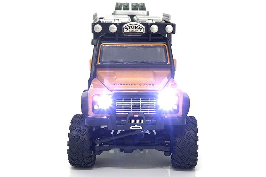 Radiostyrd bil - 1:28 - D90X28 Metall 4WD Orange - 2,4ghz - RTR