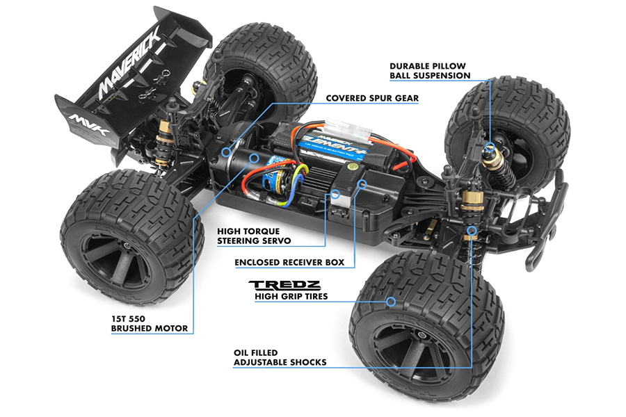 Radiostyrda bilar - 1:10 - Quantum XT Blue - 4WD - 2,4Ghz - RTR