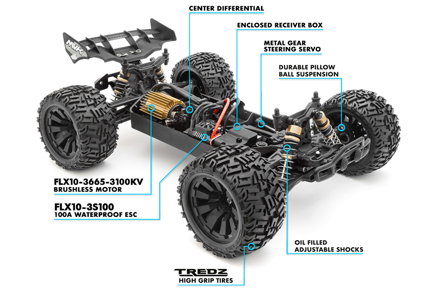 Radiostyrda bilar - 1:10 - Quantum+ Flux XT BL Blue - 4WD - 2,4Ghz - ARTR