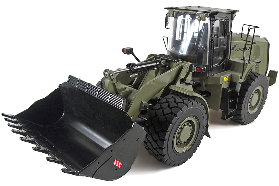 Radiostyrd hydraulisk Hjullastare 1:16 G921H Full Metall Militärgrön 4WD 2,4Ghz - RTR