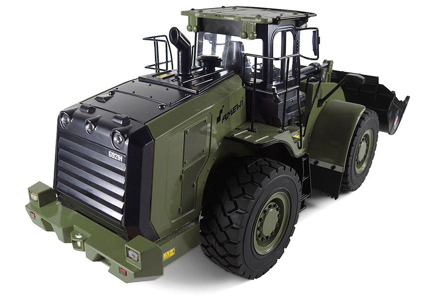 Radiostyrd hydraulisk Hjullastare 1:16 G921H Full Metall Militärgrön 4WD 2,4Ghz - RTR