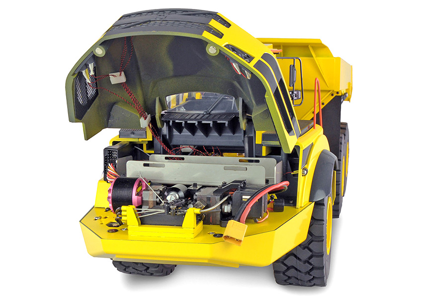 Radiostyrd hydraulisk Dumper 1:14 G121H Full Metall Gul 4WD 2,4Ghz - ARTR