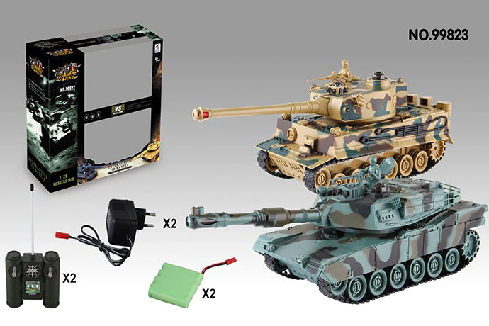 Radiostyrda Battle tanks - M1A2 vs Tiger - 2,4Ghz - 1:28 - RTR