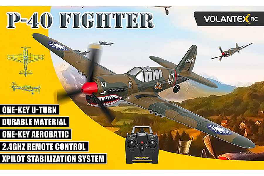 Radiostyrt flygplan - Mini P-40 Warhawk BL - 4 kanals - 2,4Ghz - SRTF