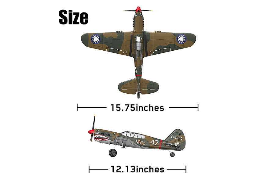 Radiostyrt flygplan - Mini P-40 Warhawk BL - 4 kanals - 2,4Ghz - SRTF