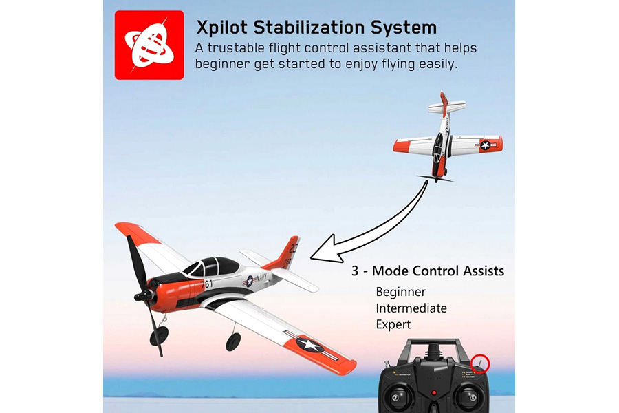 Radiostyrt flygplan - Mini T-28 Trojan BL - 4 kanals - 2,4Ghz - SRTF