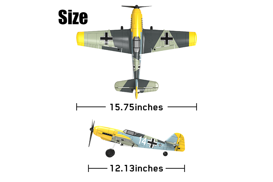 Radiostyrt flygplan - Mini BF-109 BL - 4 kanals - 2,4Ghz - SRTF