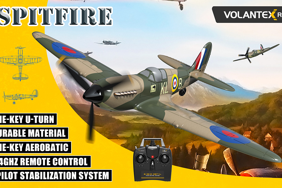 Radiostyrt flygplan - Mini Spitfire BL - 4 kanals - 2,4Ghz - SRTF