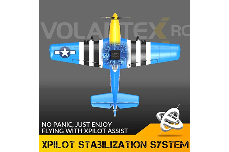 Radiostyrt flygplan - Mini P51D Mustang V2 BL - 4 kanals - 2,4Ghz - SRTF