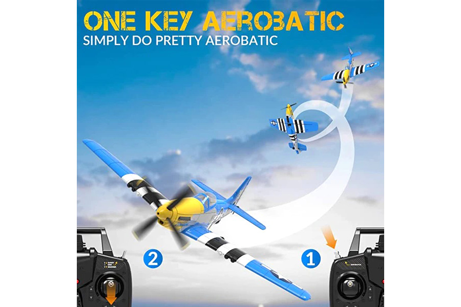 Radiostyrt flygplan - Mini P51D Mustang V2 BL - 4 kanals - 2,4Ghz - SRTF