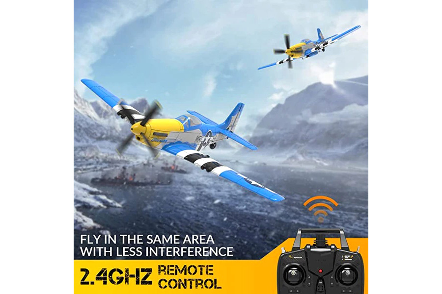 Radiostyrt flygplan - Mini P51D Mustang V2 BL - 4 kanals - 2,4Ghz - SRTF